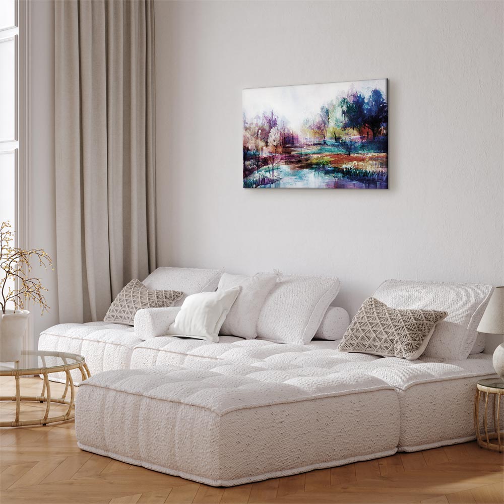 Colorful Painted World Landscape Canvas Print