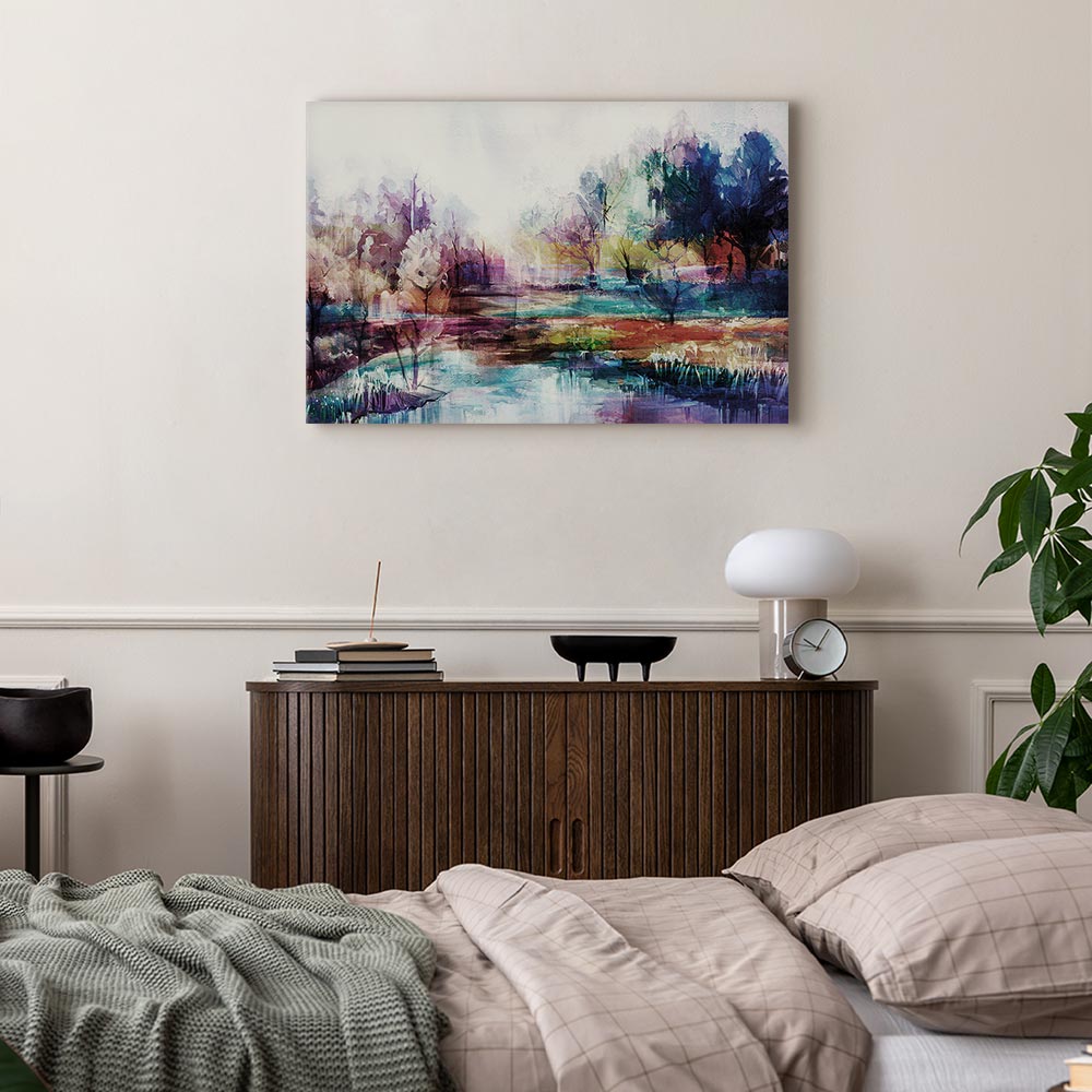 Colorful Painted World Landscape Canvas Print