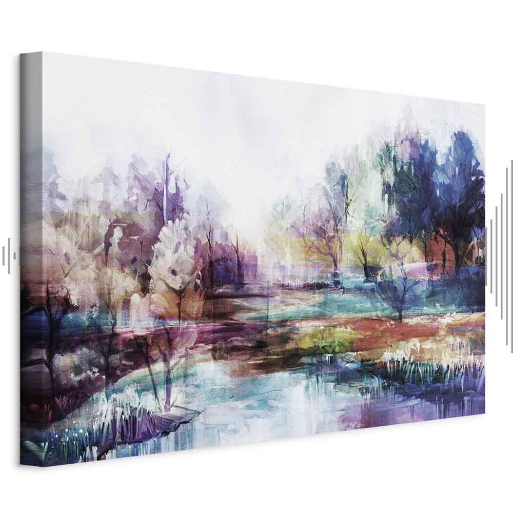 Colorful Painted World Landscape Canvas Print