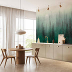 Misty Green Forest Aerial Landscape Wall Mural