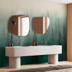 Misty Green Forest Aerial Landscape Wall Mural