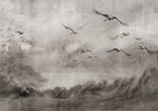 Wall Mural - Swan Flight in Abstract Landscape