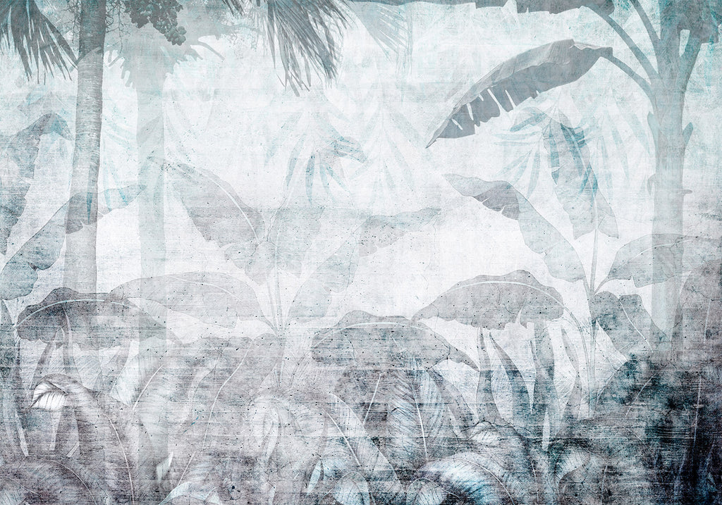 Wall Mural: Vanishing Jungle in Blue Tones