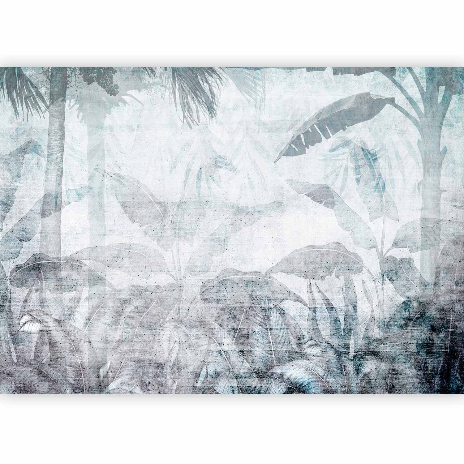 Wall Mural: Vanishing Jungle in Blue Tones