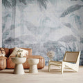 Blue Vanishing Jungle Landscape Wall Mural