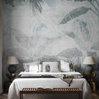 Blue Vanishing Jungle Landscape Wall Mural