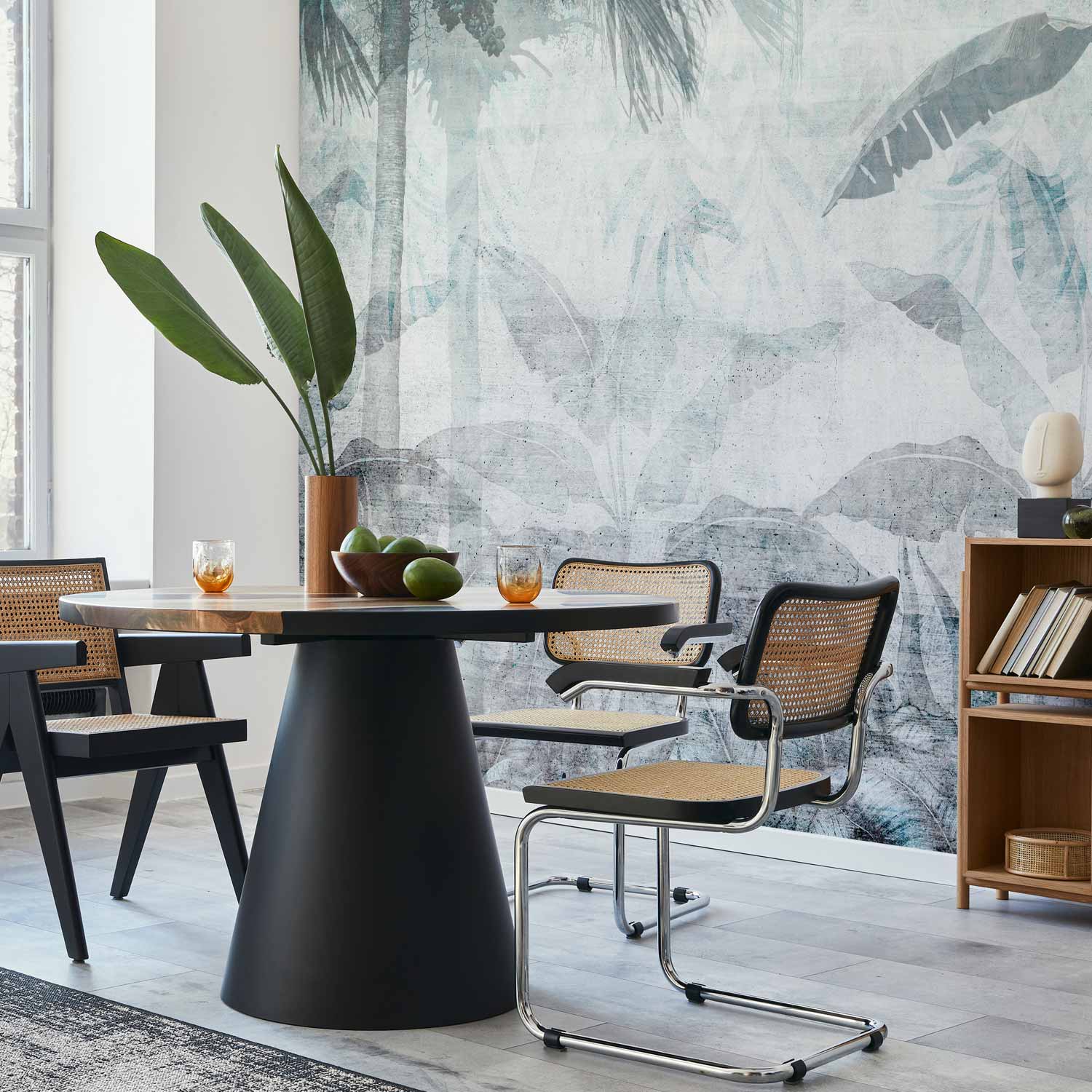 Blue Vanishing Jungle Landscape Wall Mural