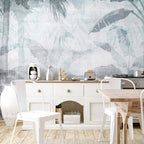 Wall Mural: Vanishing Jungle in Blue Tones