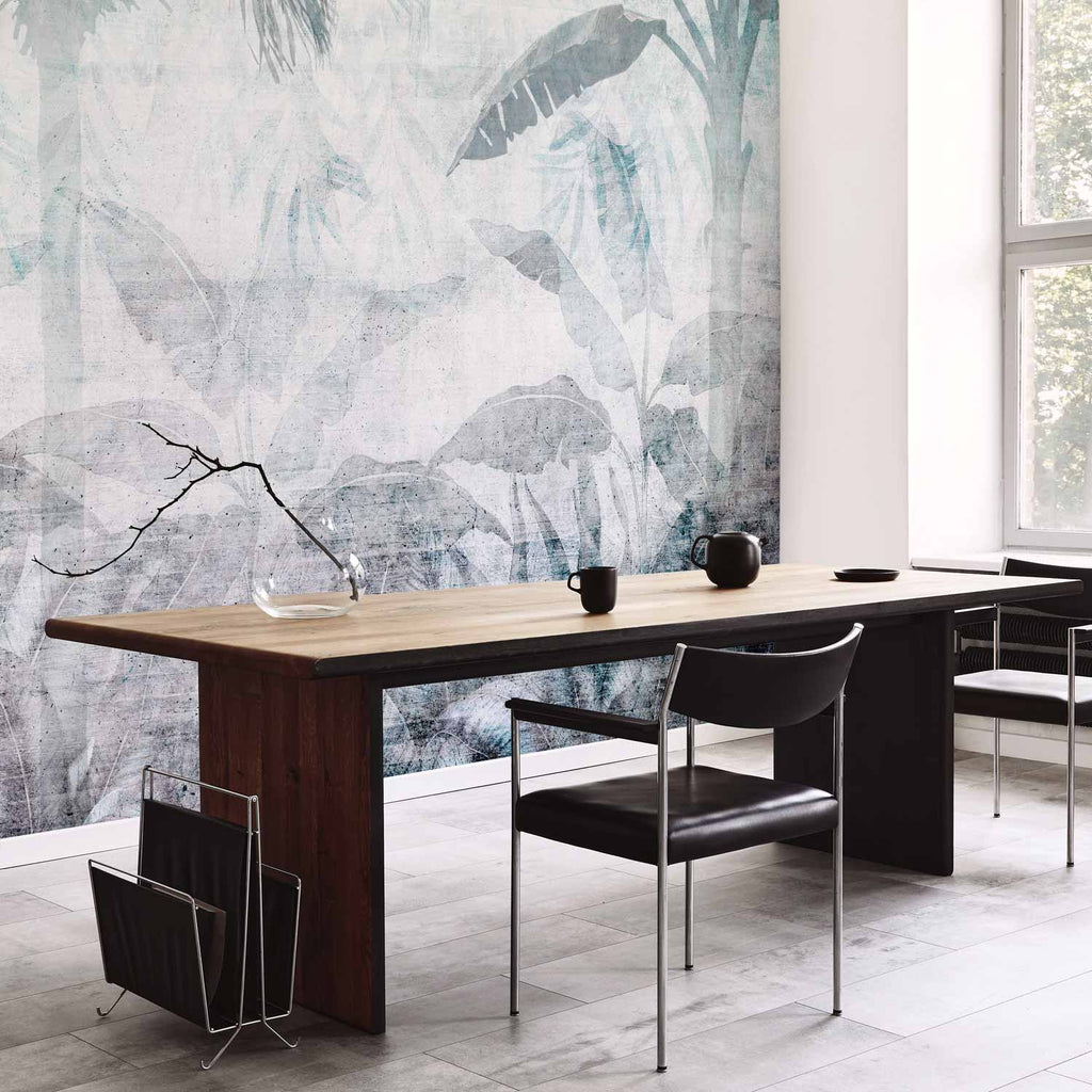 Blue Vanishing Jungle Landscape Wall Mural