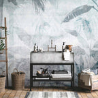 Blue Vanishing Jungle Landscape Wall Mural