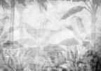 Wall Mural - Vanishing Jungle: Leaves in Grey