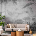 Grey Vanishing Jungle Landscape Wall Mural