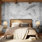 Grey Vanishing Jungle Landscape Wall Mural