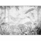 Wall Mural - Vanishing Jungle: Leaves in Grey