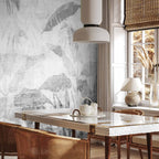 Grey Vanishing Jungle Landscape Wall Mural