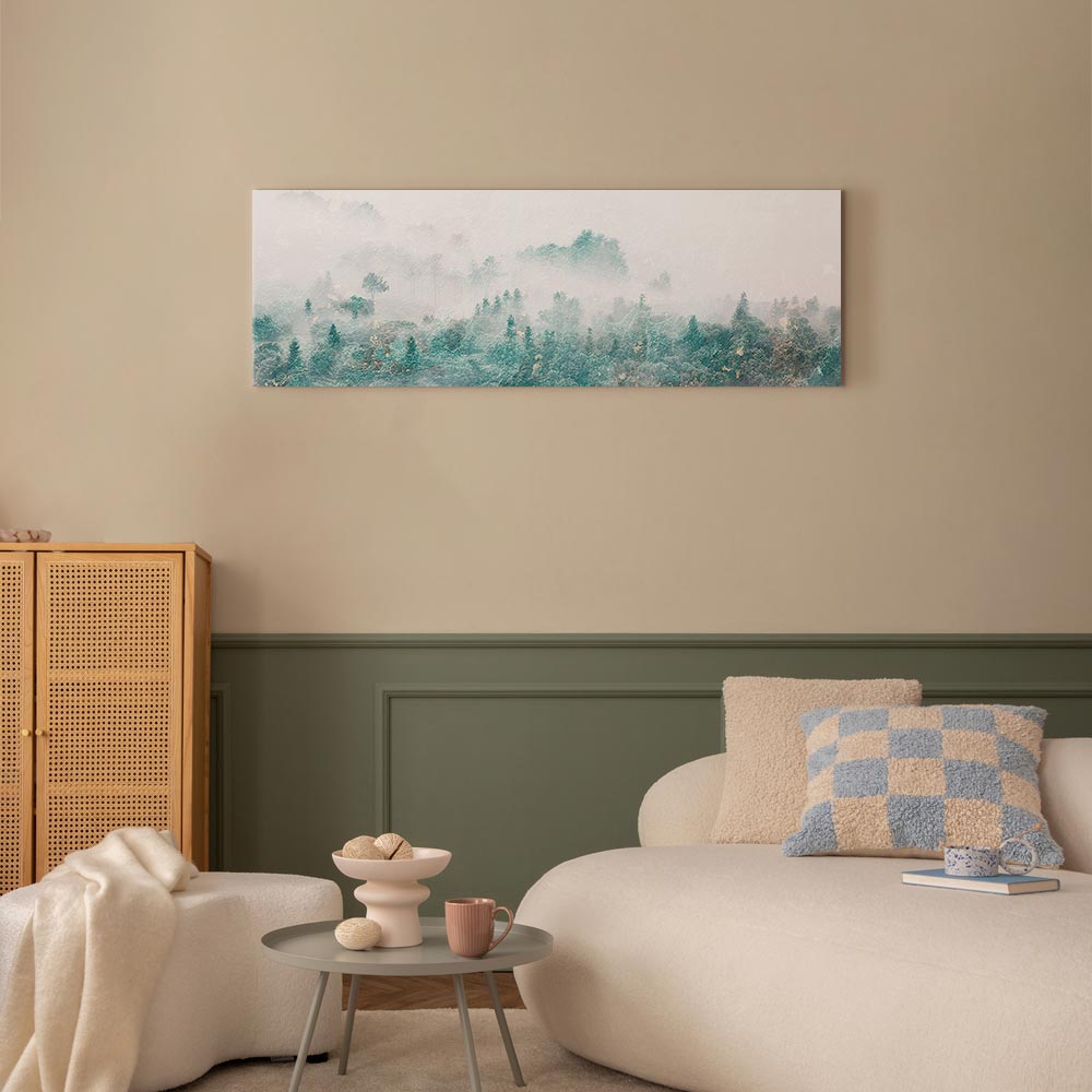 Turquoise Forest Valley Landscape Canvas Print