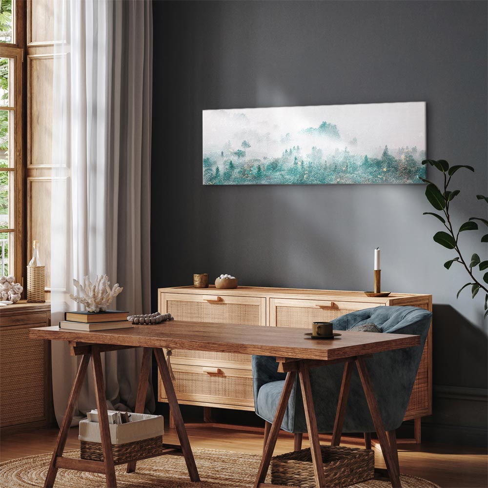 Turquoise Forest Valley Landscape Canvas Print