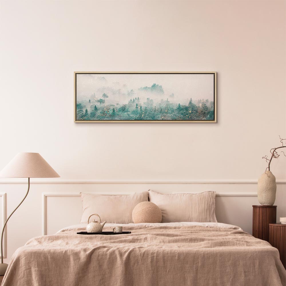 Turquoise Forest Valley Landscape Canvas Print