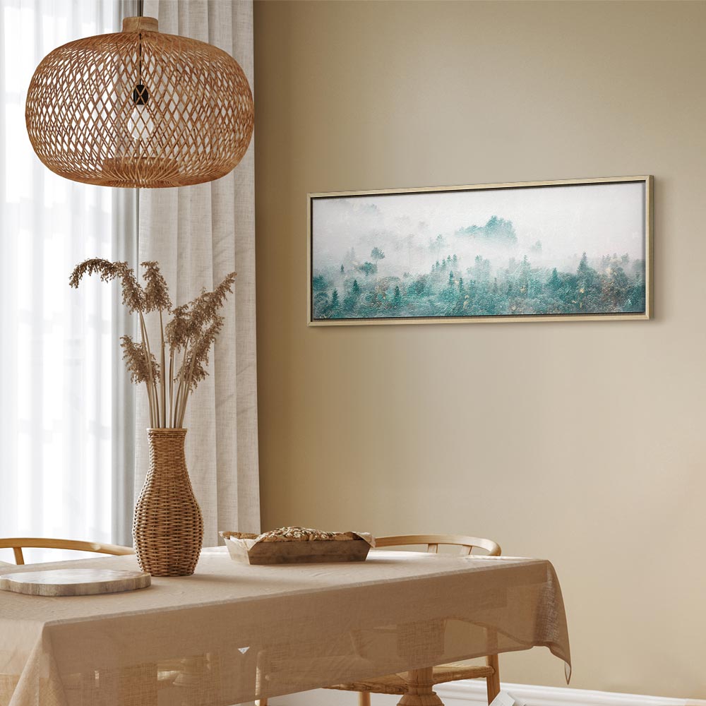 Turquoise Forest Valley Landscape Canvas Print