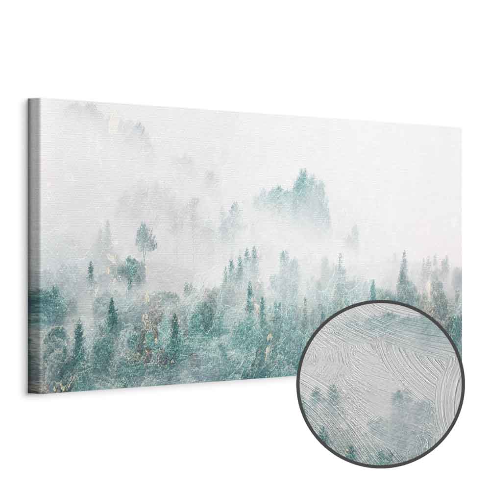 Turquoise Forest Valley Landscape Canvas Print