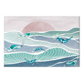 Japanese Fish Waves Canvas Print