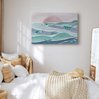 Japanese Fish Waves Canvas Print