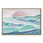 Japanese Fish Waves Canvas Print