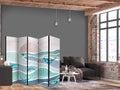 Turquoise Koi Fish Sunset 5-Panel Room Divider