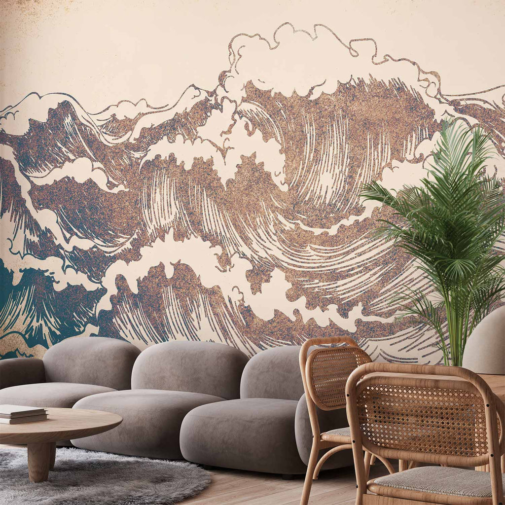 Japanese Giant Waves Sea Wall Mural