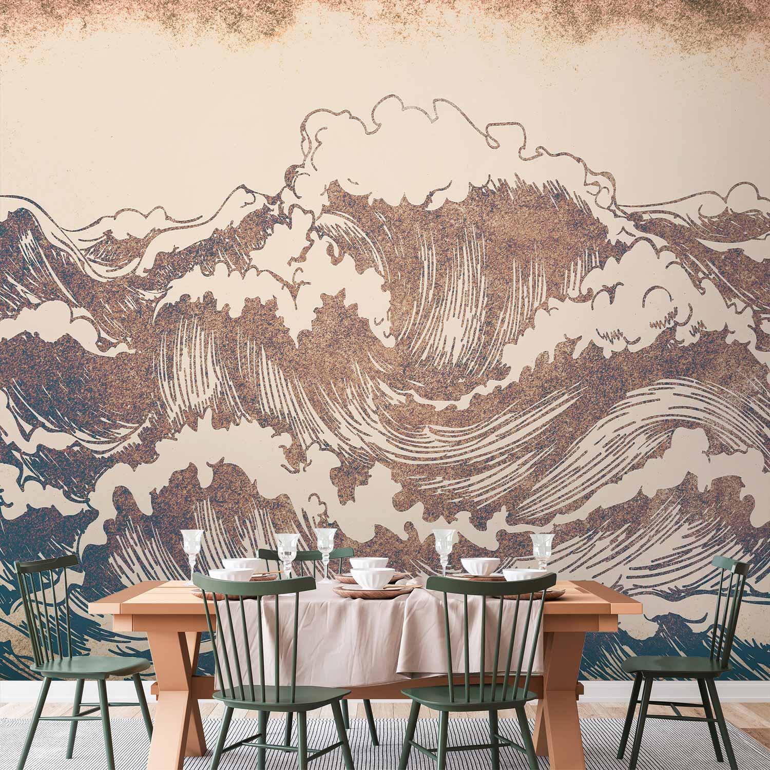 Japanese Giant Waves Sea Wall Mural