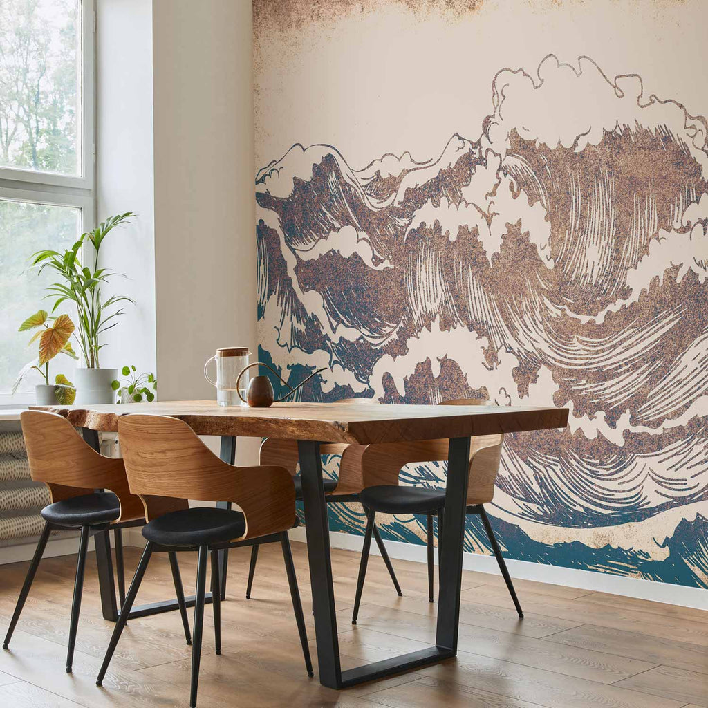 Japanese Giant Waves Sea Wall Mural