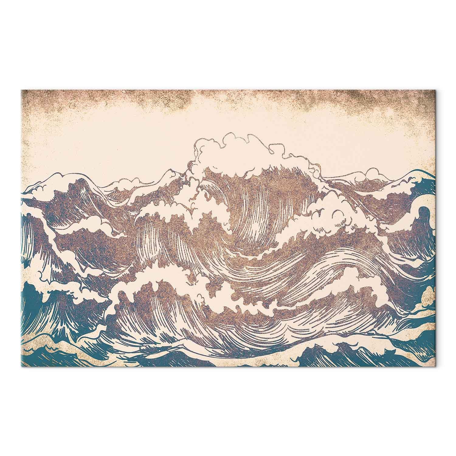 Japanese Giant Waves Sea Canvas Print
