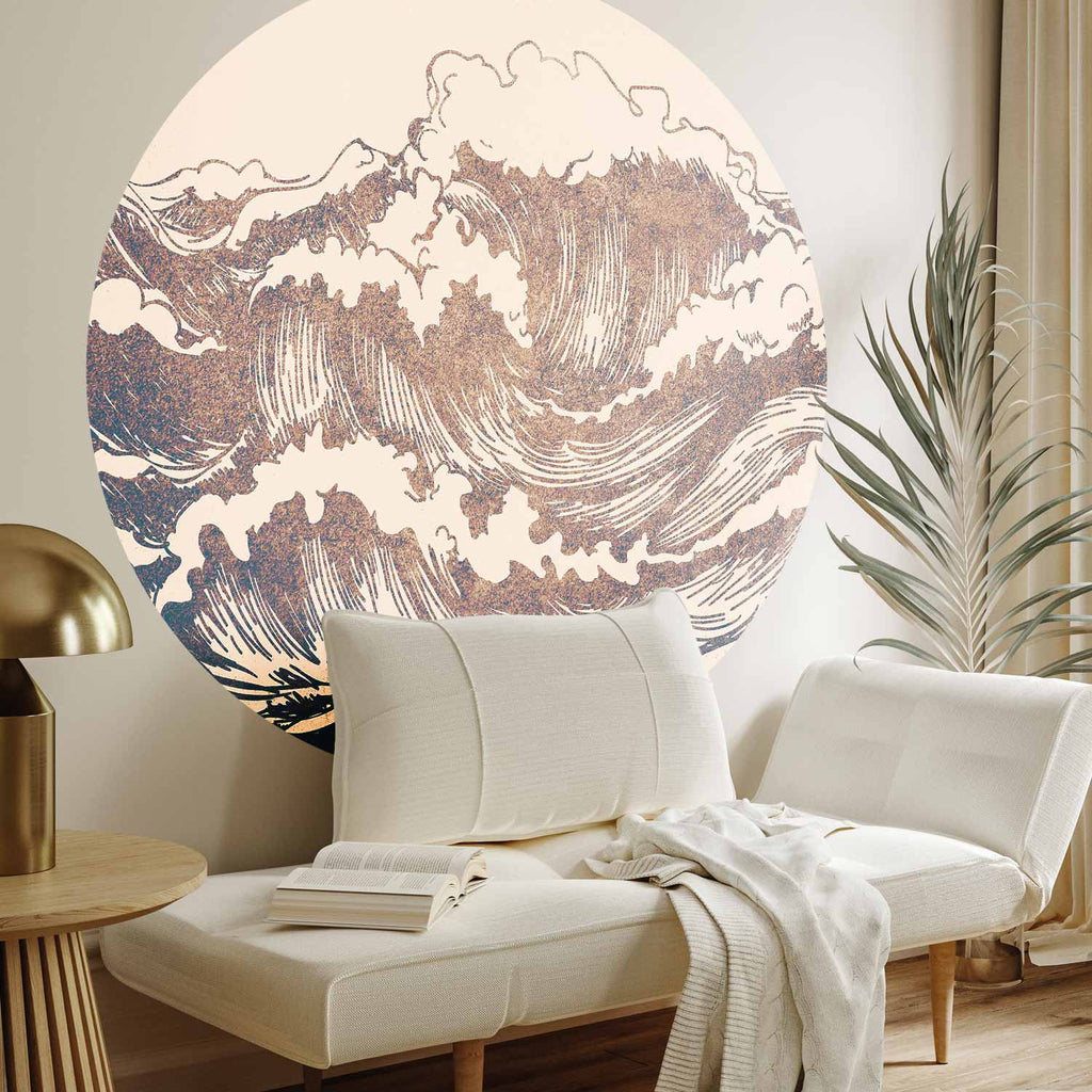 Japanese Giant Waves Round Wall Mural