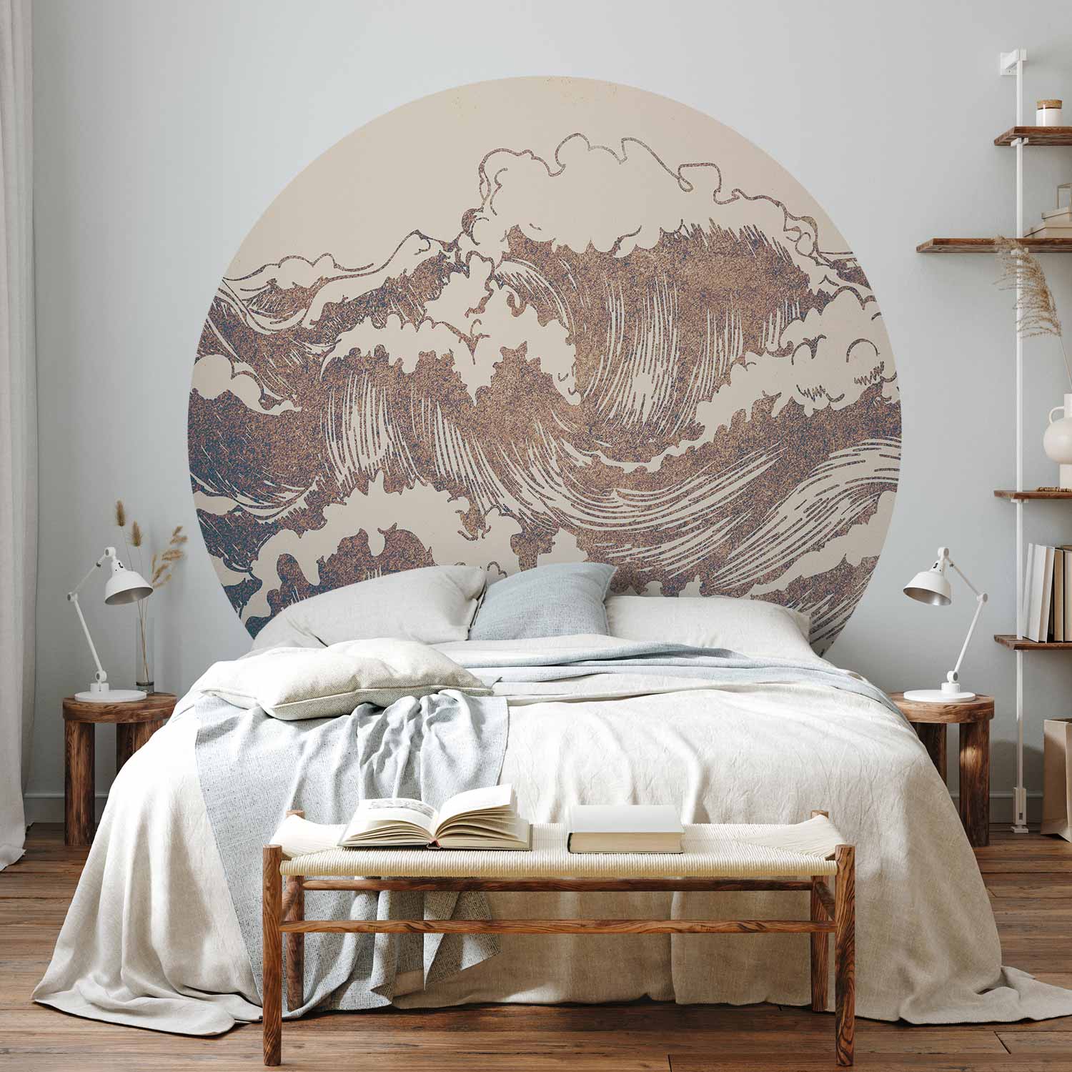 Japanese Giant Waves Round Wall Mural