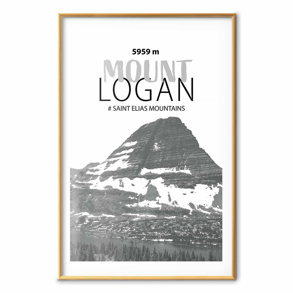 Mount Logan Mountain Peak Landscape Poster