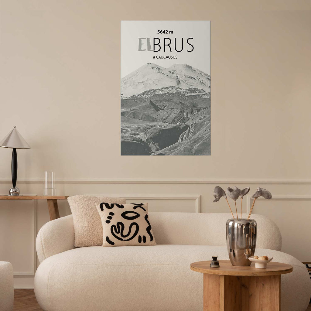 Mount Elbrus Majestic Peak Landscape Poster