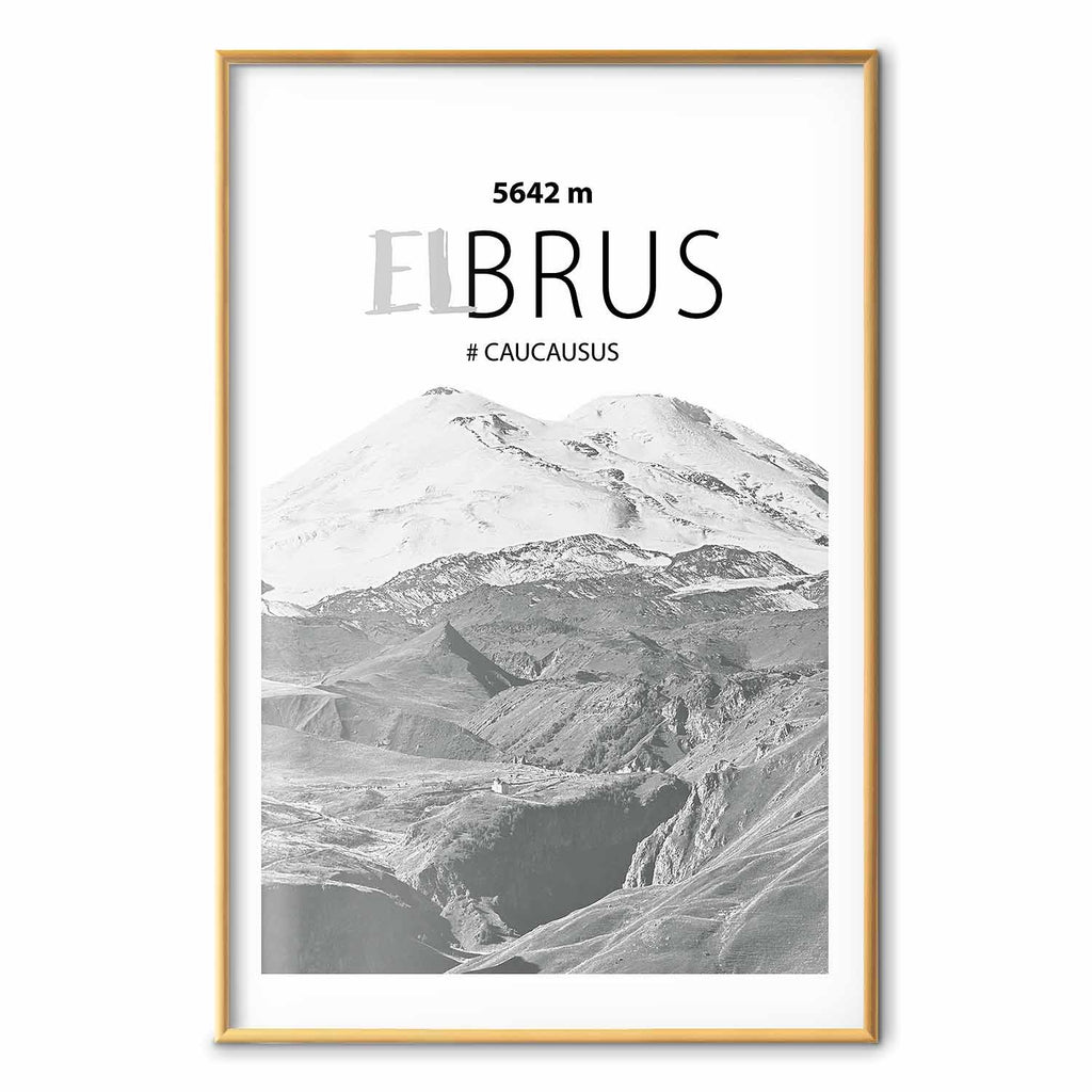 Mount Elbrus Majestic Peak Landscape Poster