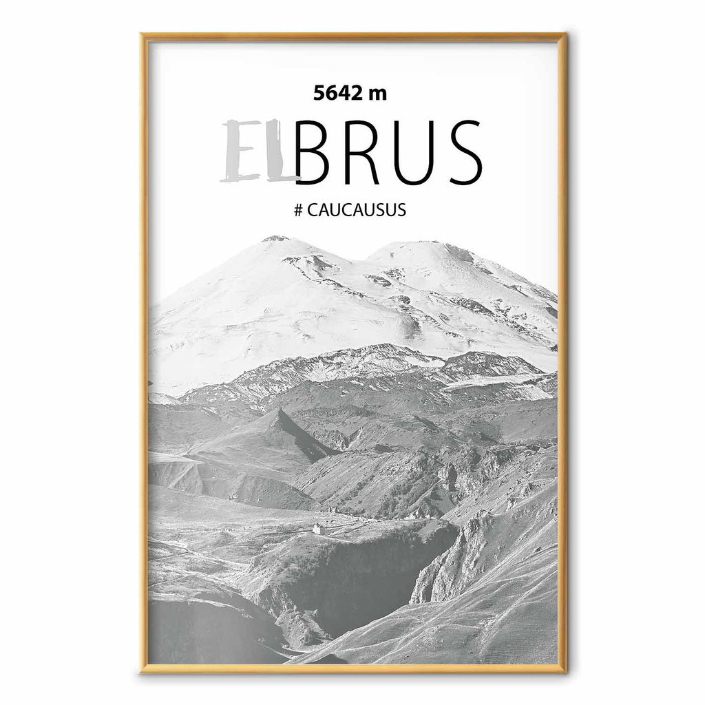 Mount Elbrus Majestic Peak Landscape Poster