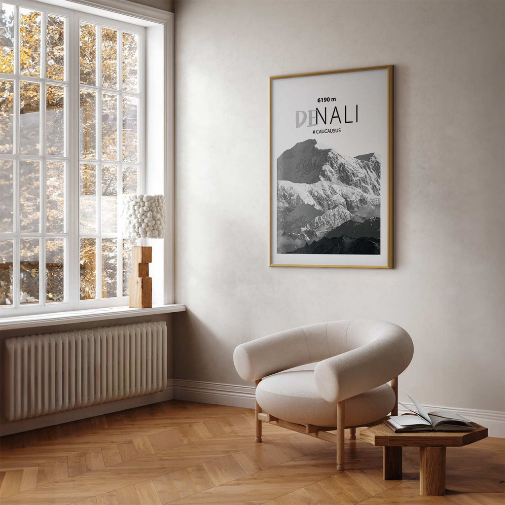 Denali Mountain Peak Landscape Poster