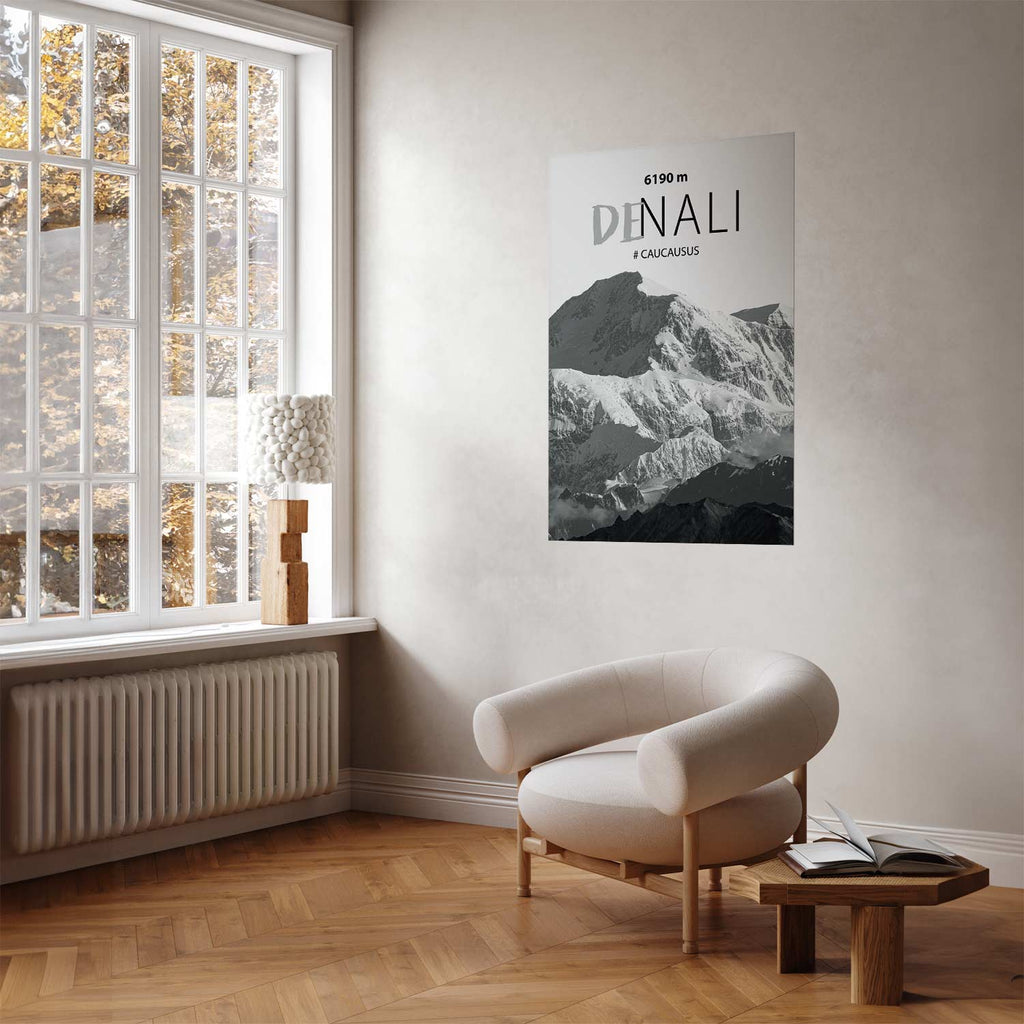 Denali Mountain Peak Landscape Poster