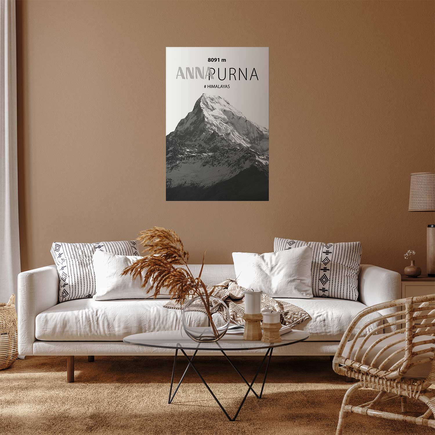 Annapurna Mountain Peak Landscape Poster