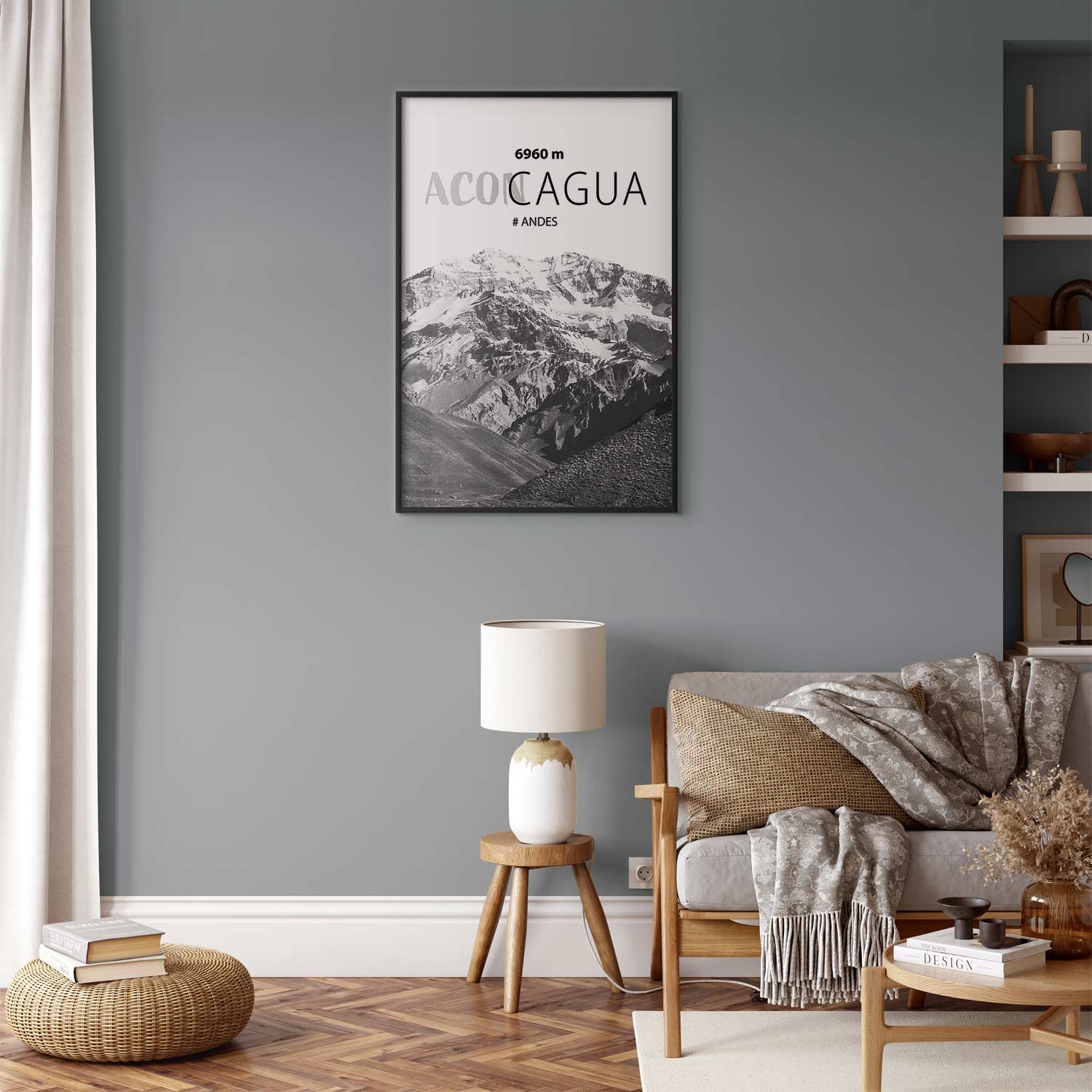 Aconcagua Peak Mountain Landscape Poster