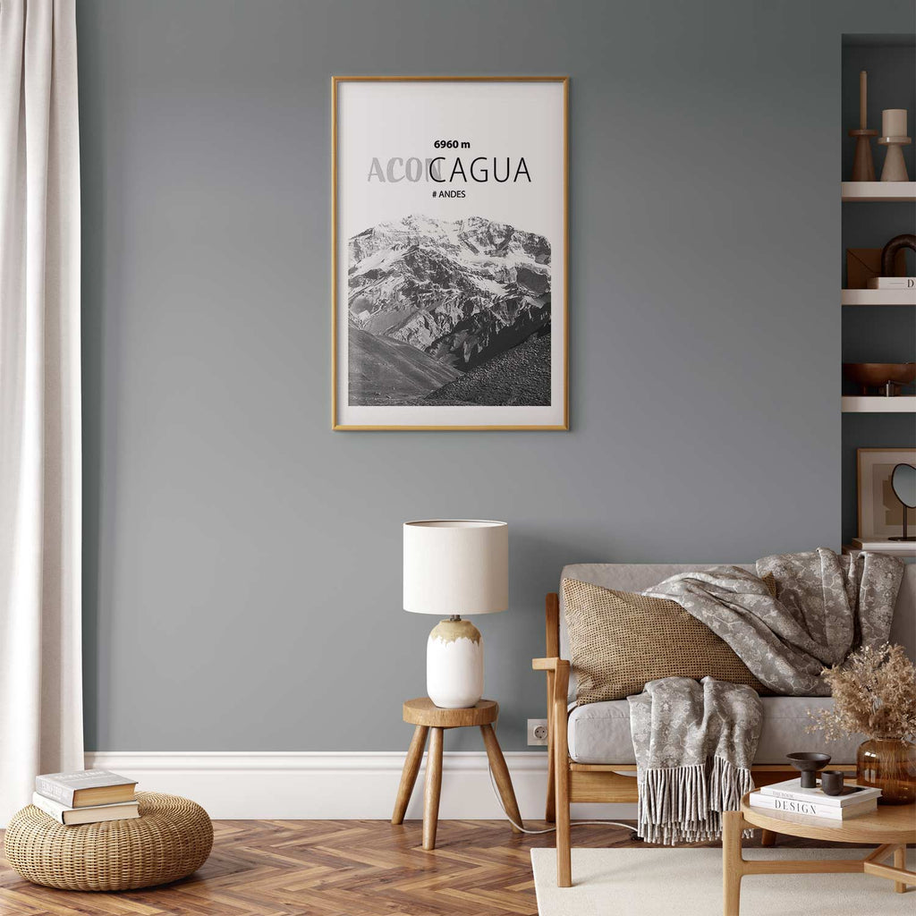 Aconcagua Peak Mountain Landscape Poster