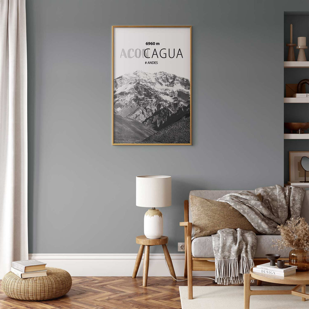 Aconcagua Peak Mountain Landscape Poster
