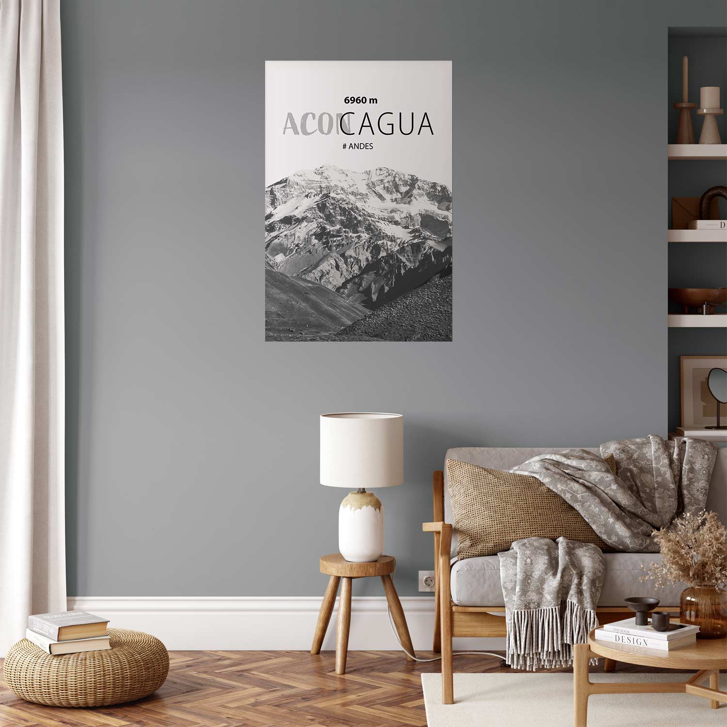 Aconcagua Peak Mountain Landscape Poster