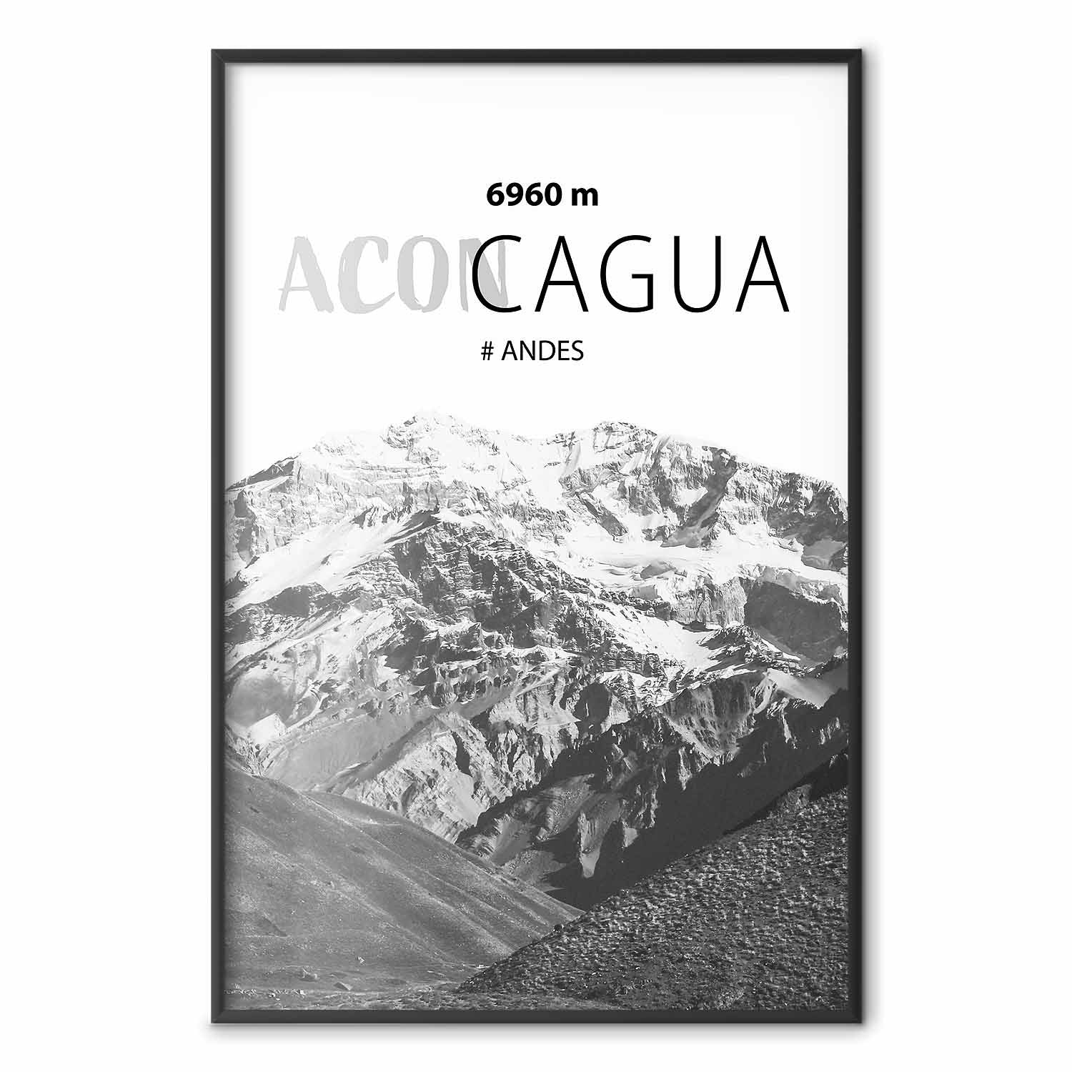 Aconcagua Peak Mountain Landscape Poster