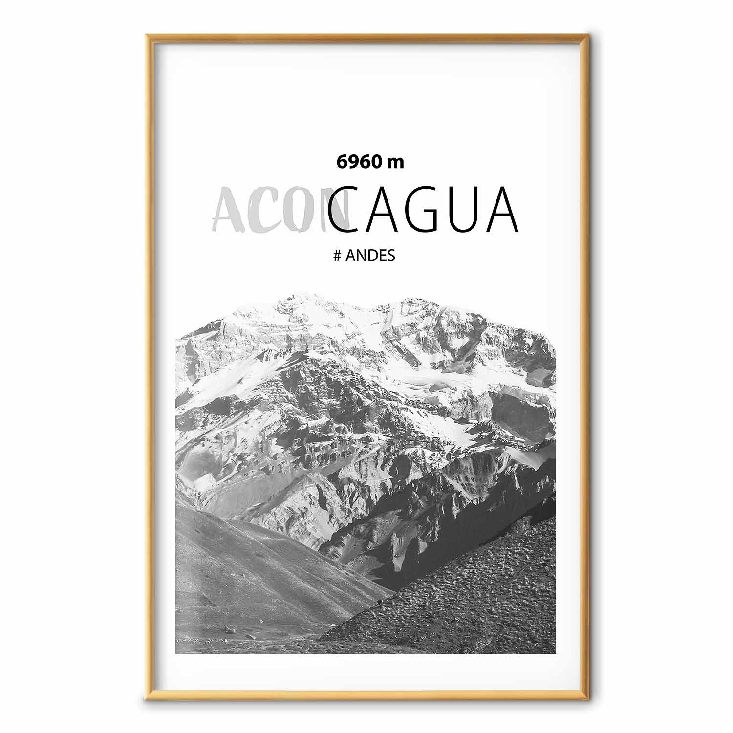 Aconcagua Peak Mountain Landscape Poster
