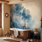 Illustrative Blue Forest Landscape Wall Mural