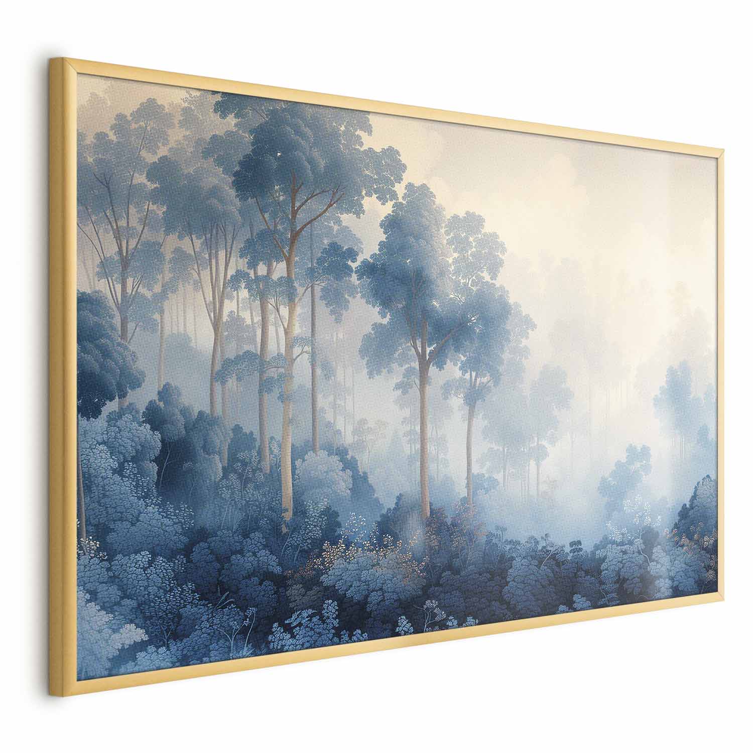 Misty Blue Forest Landscape Poster