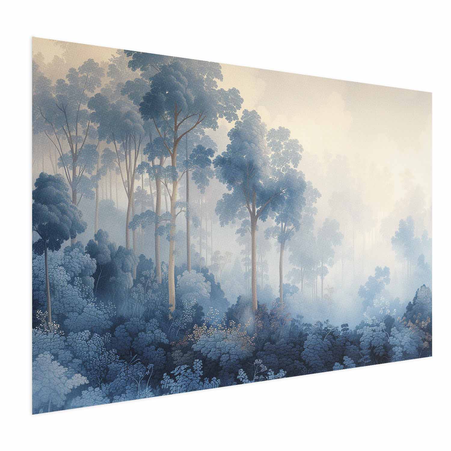 Misty Blue Forest Landscape Poster